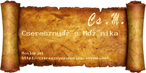 Cseresznyés Mónika névjegykártya